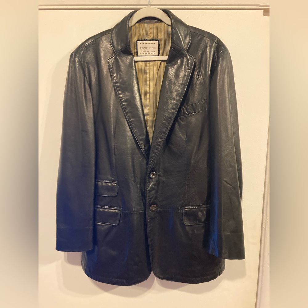 Men Lone Pine Leather Blazer American Made Sz 42